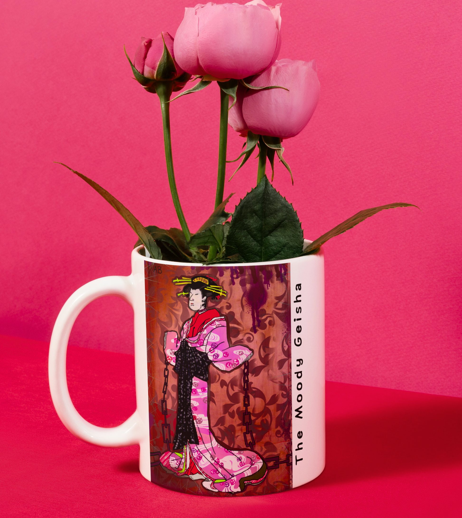 The Moody Geisha - Mug - Arjuna Rigby Art and Lifestyle Store