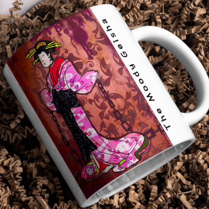 The Moody Geisha - Mug - Arjuna Rigby Art and Lifestyle Store