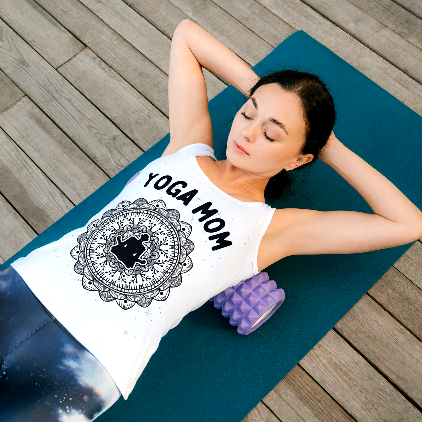 Yoga Mom - Women's Racerback Tank - Arjuna Rigby Art and Lifestyle Store