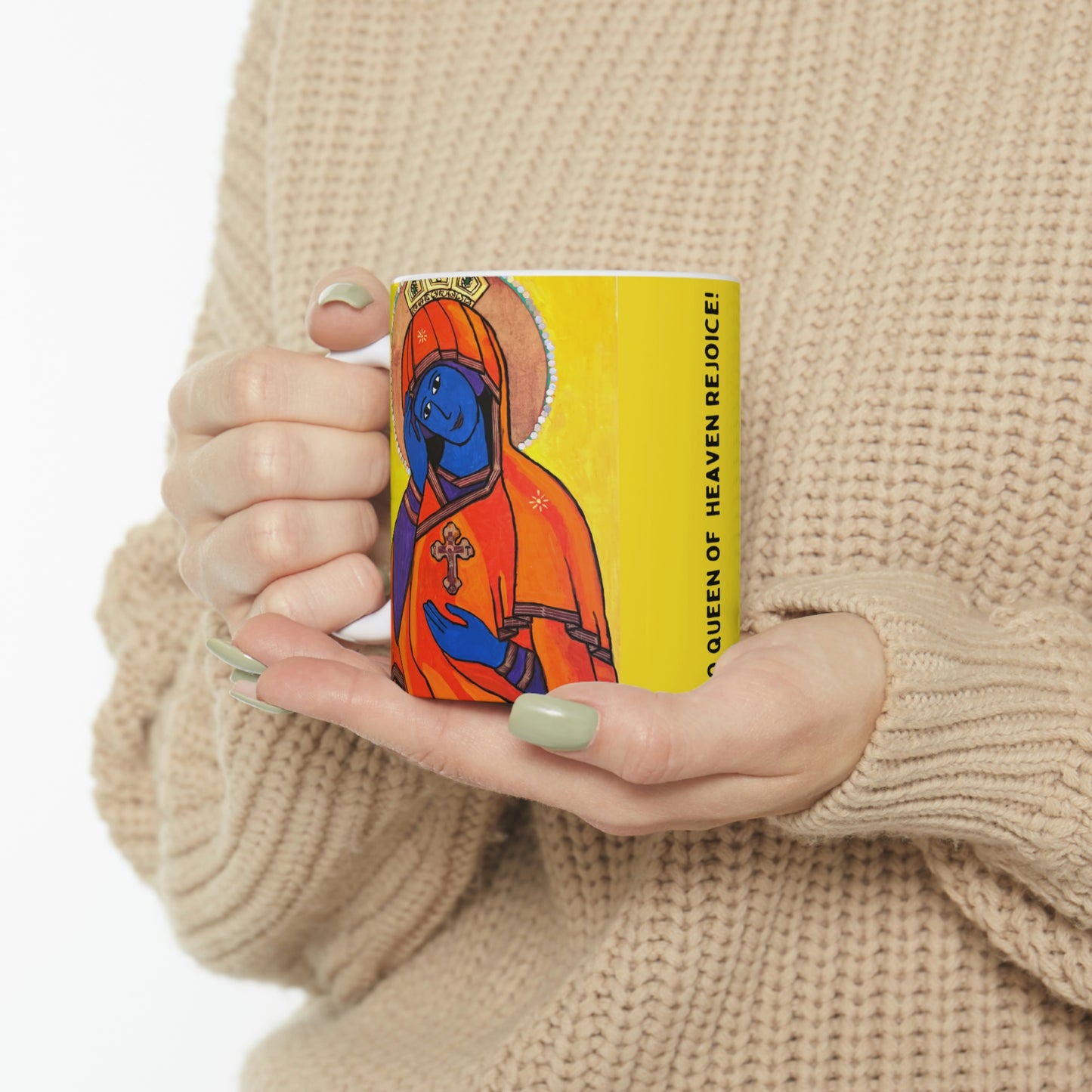 O Queen of Heaven Rejoice! - Mug - Arjuna Rigby Art and Lifestyle Store