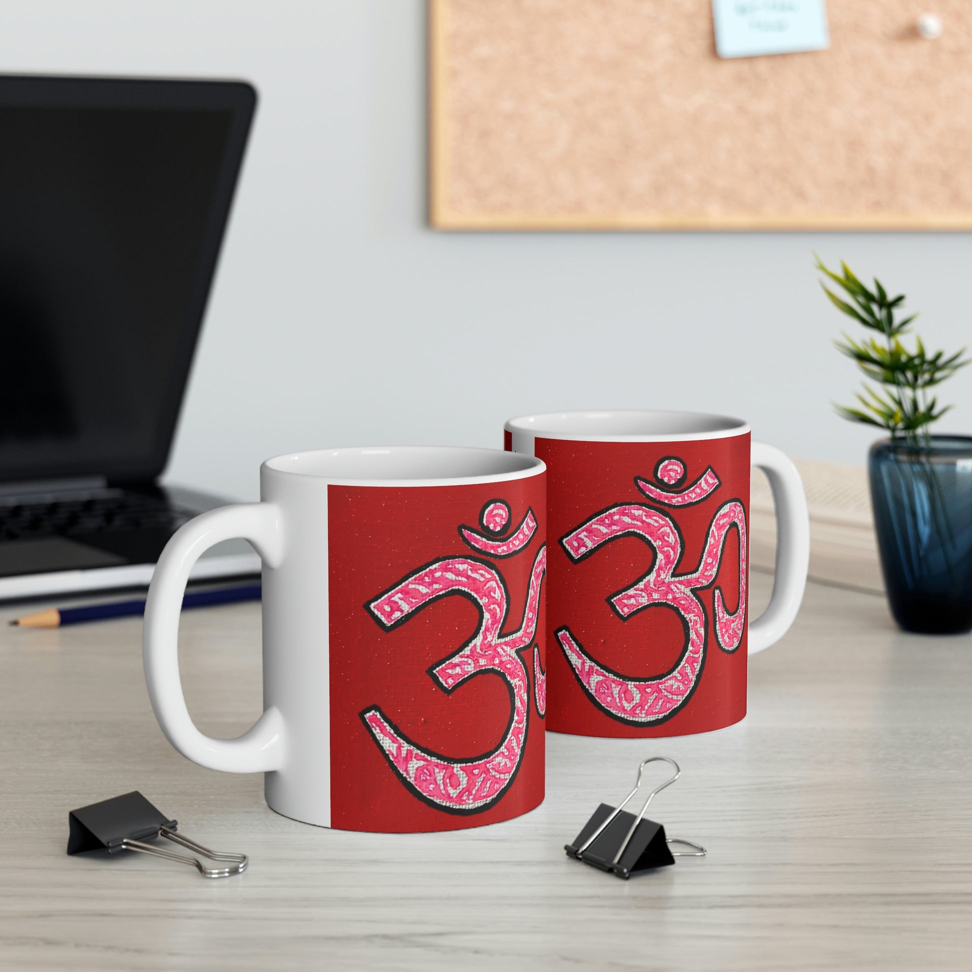 Pink & Silver OM - Mug - Arjuna Rigby Art and Lifestyle Store