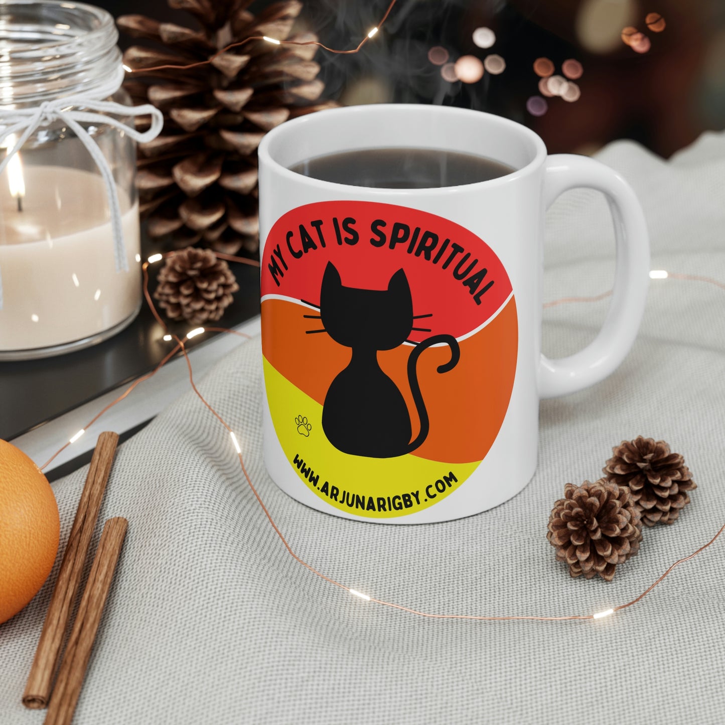 My Cat is Spiritual - Mug - Arjuna Rigby Art and Lifestyle Store