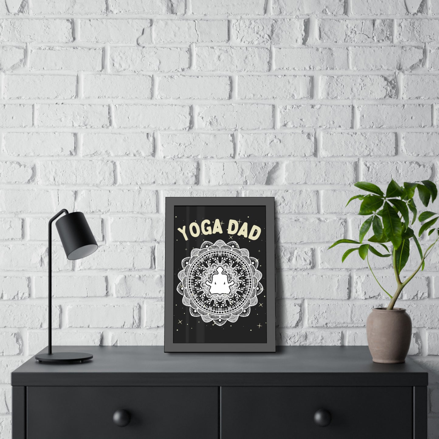 Yoga Dad Framed Fine Art Poster - Arjuna Rigby Art and Lifestyle Store