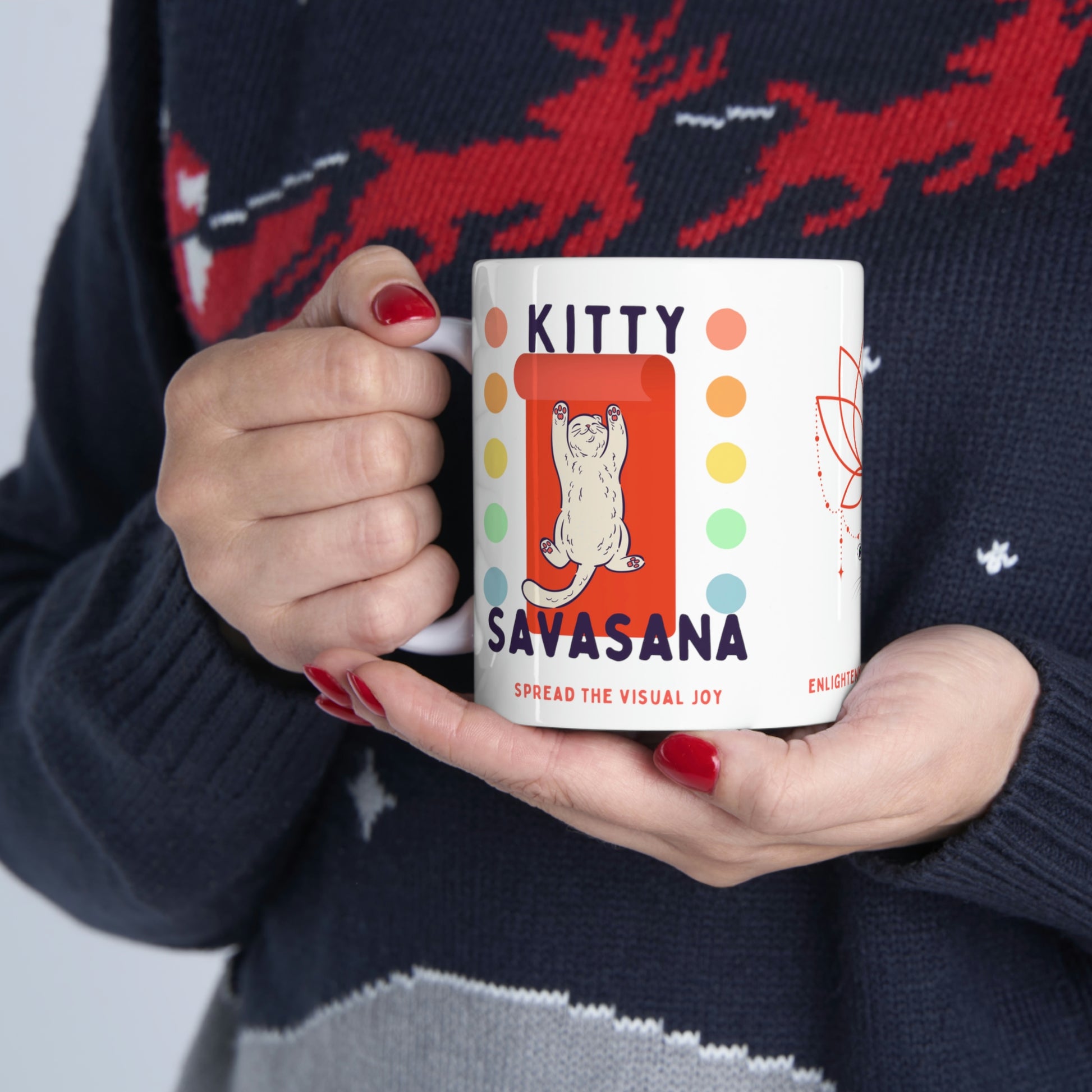 Kitty Savasana Mug - Arjuna Rigby Art and Lifestyle Store