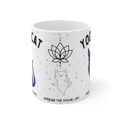 Yoga Cat Mug - Arjuna Rigby Art and Lifestyle Store