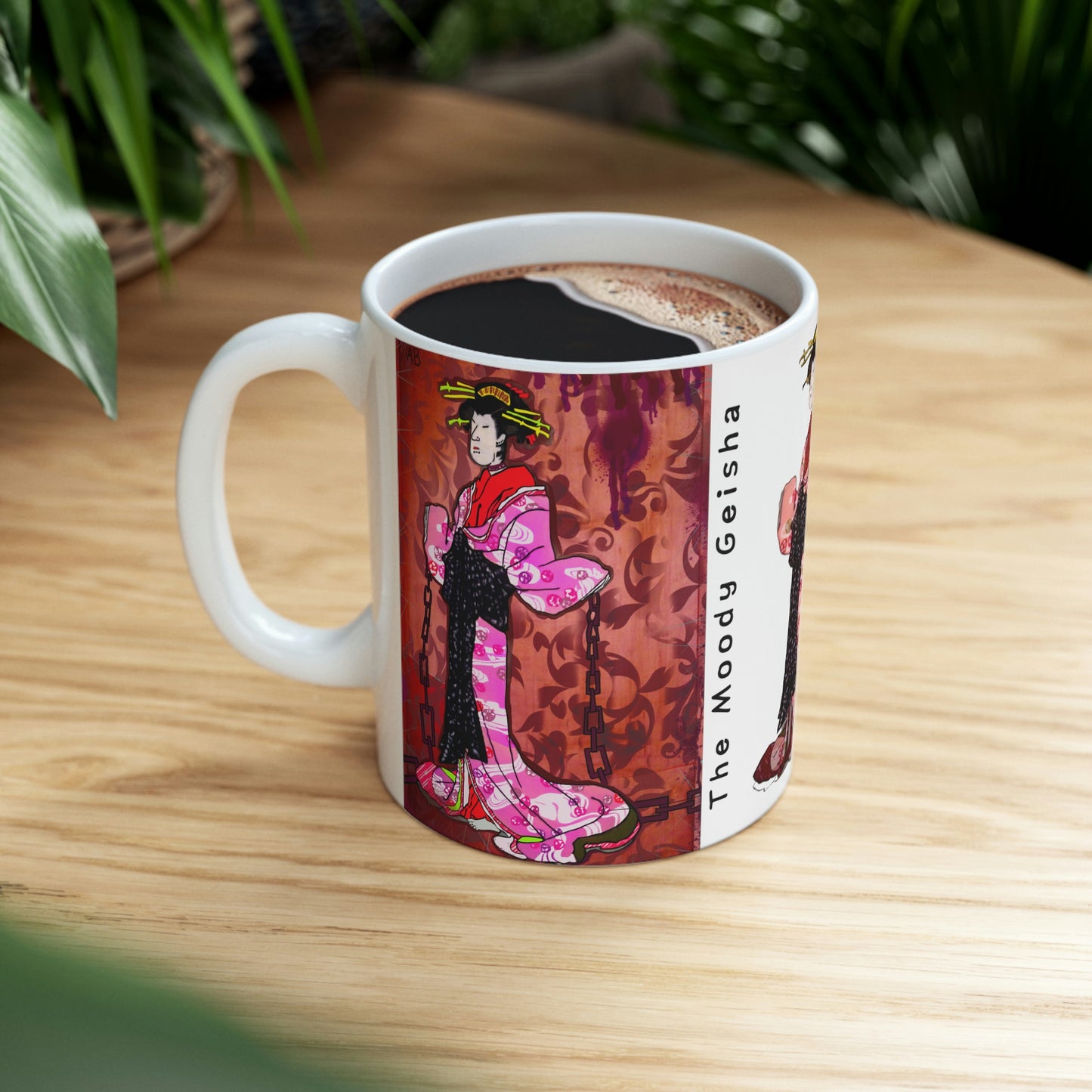 The Moody Geisha - Mug - Arjuna Rigby Art and Lifestyle Store