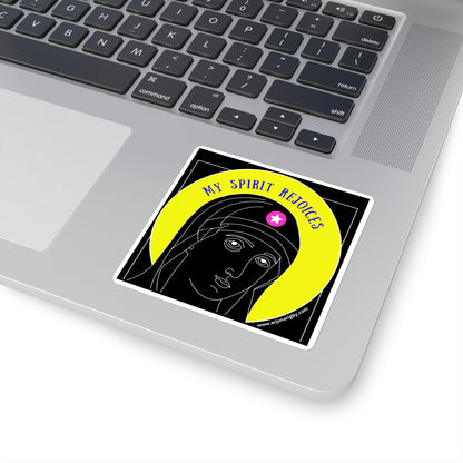 My Spirit Rejoices Sticker (Black) - Arjuna Rigby Art and Lifestyle Store