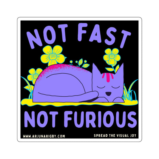 Not Fast Not Furious Sticker - Arjuna Rigby Art and Lifestyle Store