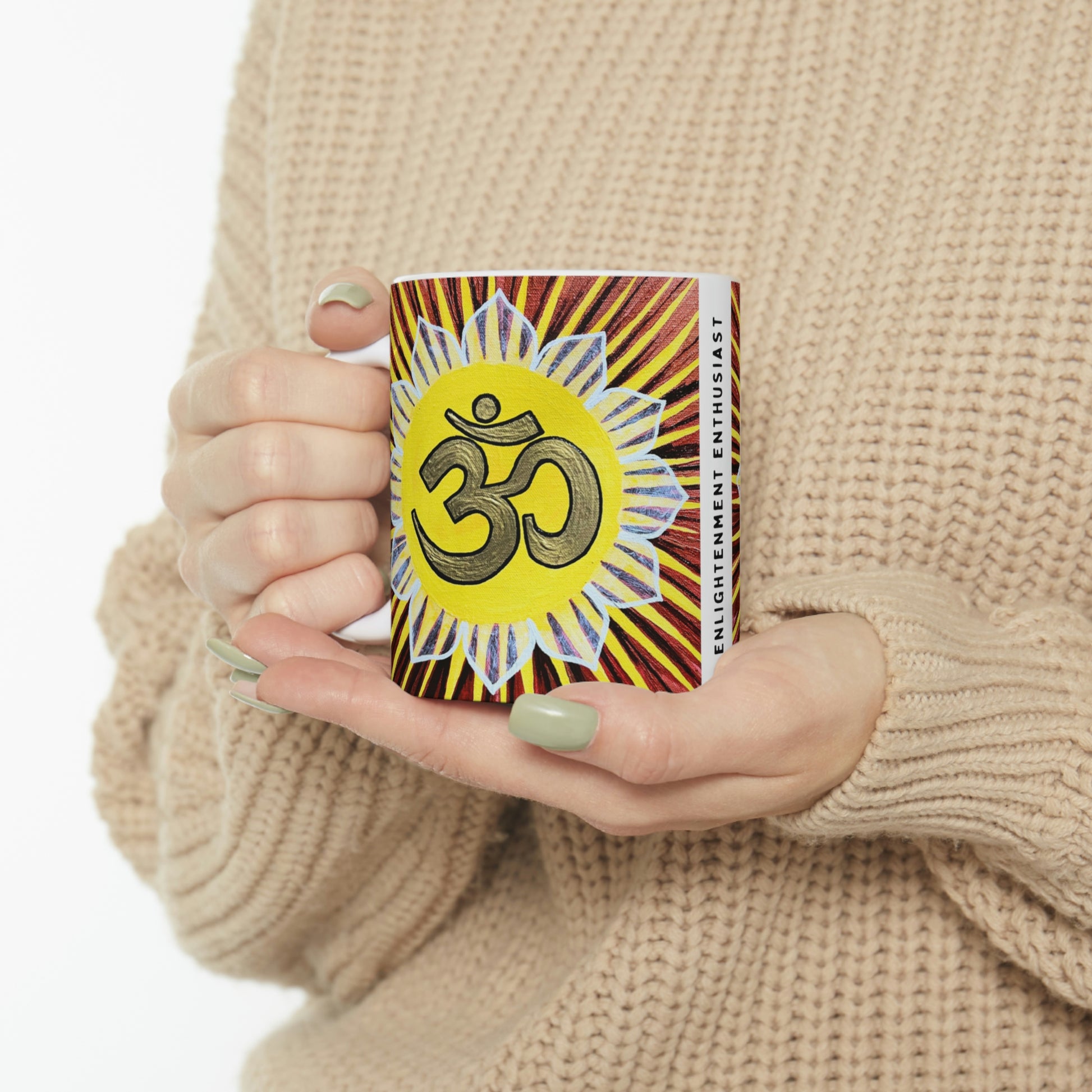 Gold Sunburst OM - Mug - Arjuna Rigby Art and Lifestyle Store