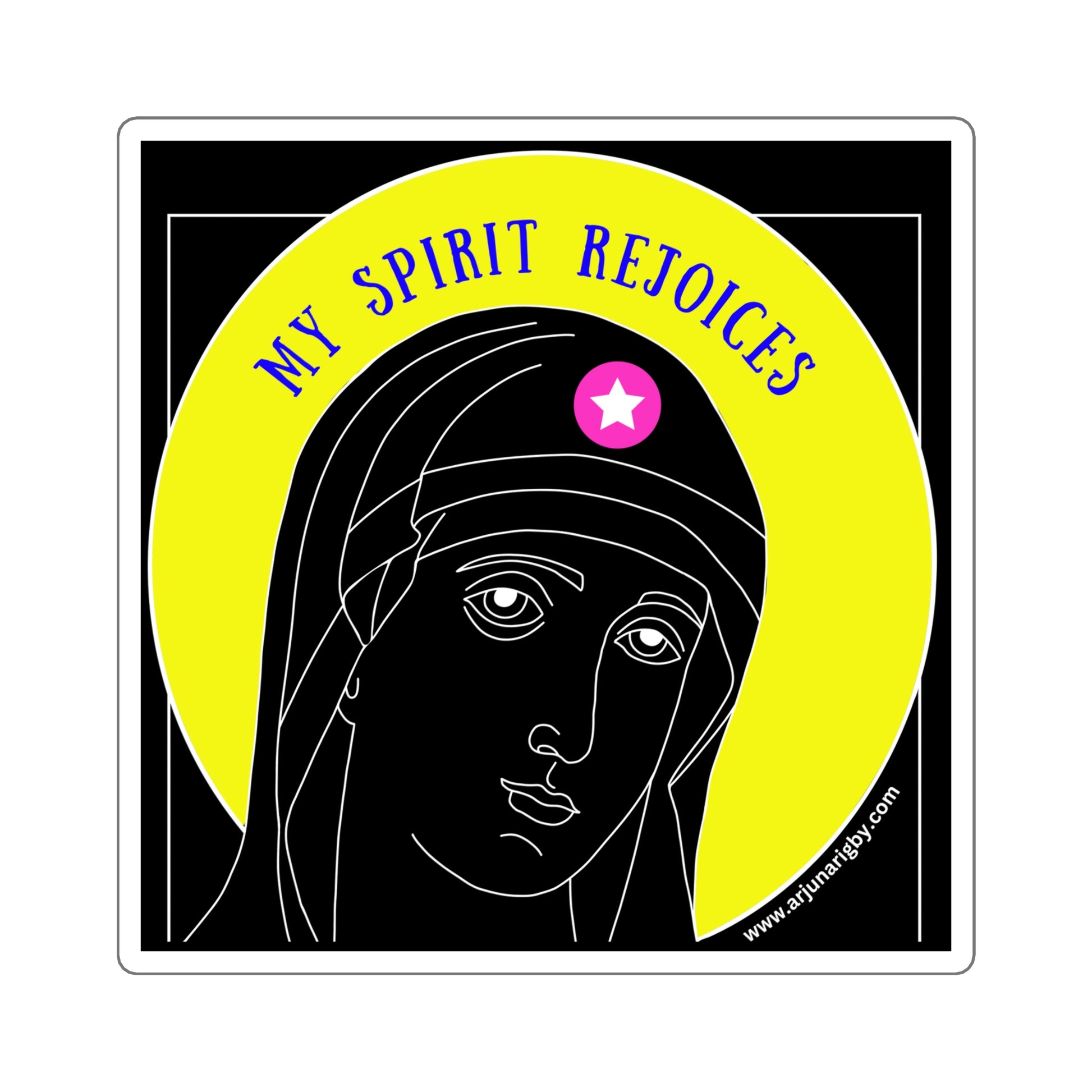 My Spirit Rejoices Sticker (Black) - Arjuna Rigby Art and Lifestyle Store