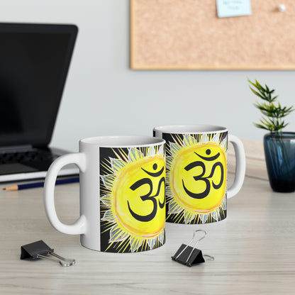 Sunburst OM - Mug - Arjuna Rigby Art and Lifestyle Store