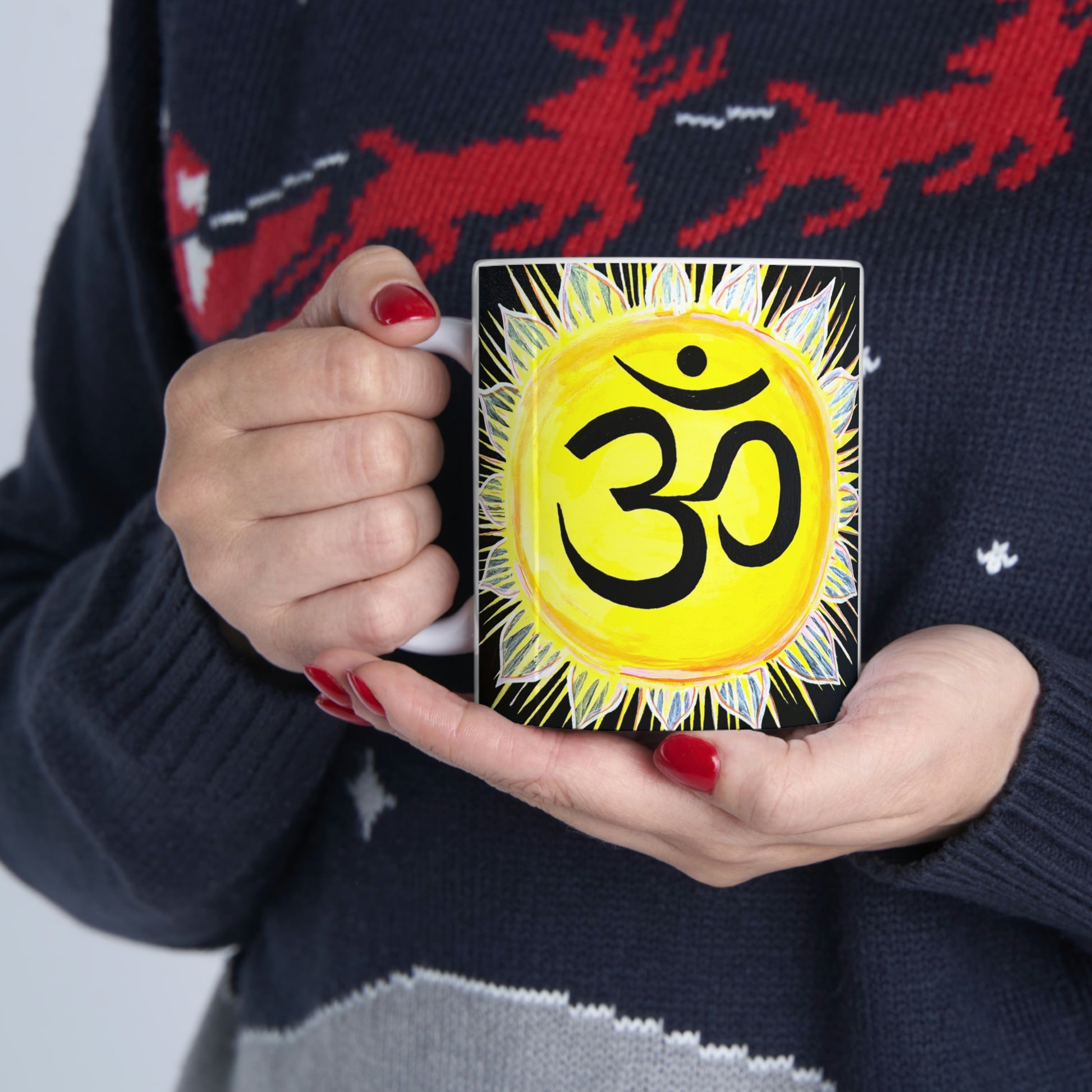 Sunburst OM - Mug - Arjuna Rigby Art and Lifestyle Store