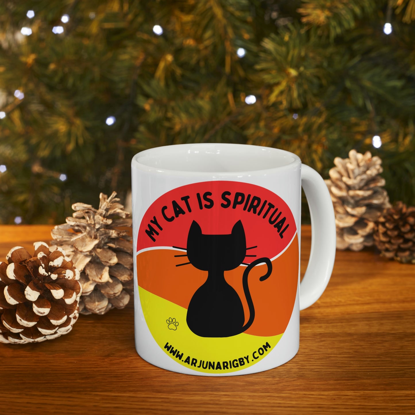 My Cat is Spiritual - Mug - Arjuna Rigby Art and Lifestyle Store