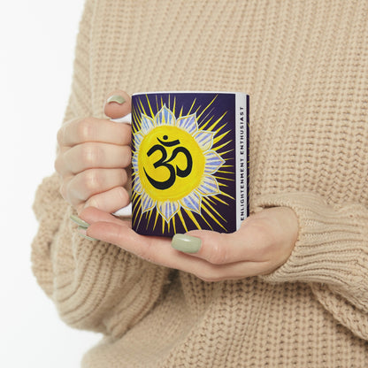 Sunburst OM on Dark Purple - Mug - Arjuna Rigby Art and Lifestyle Store