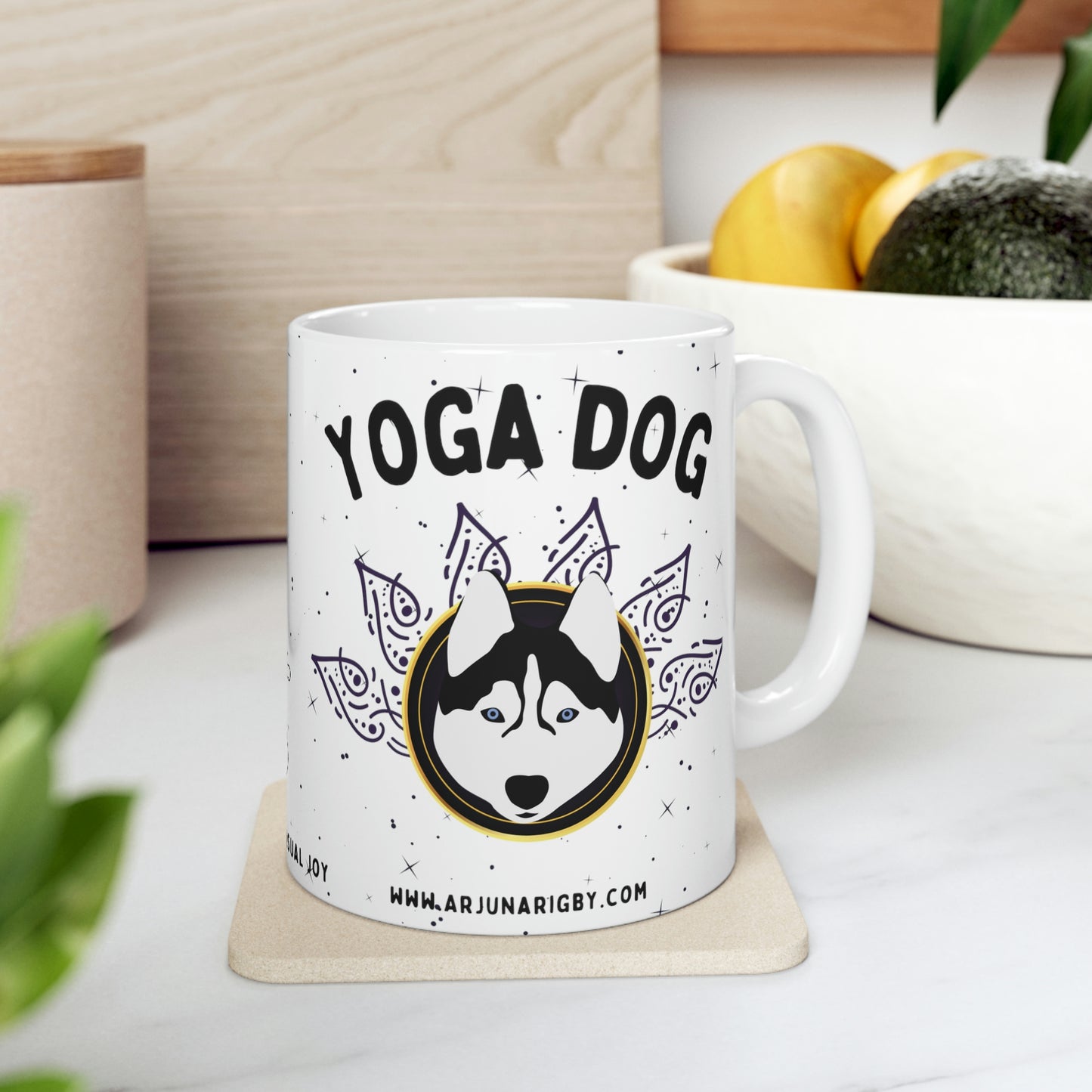 Yoga Dog Mug - Arjuna Rigby Art and Lifestyle Store