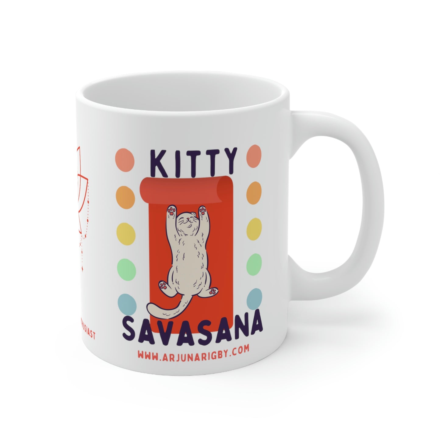 Kitty Savasana Mug - Arjuna Rigby Art and Lifestyle Store