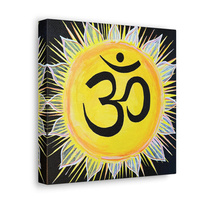 Sunburst AUM on Black Background - Canvas Box-Print - Arjuna Rigby Art and Lifestyle Store