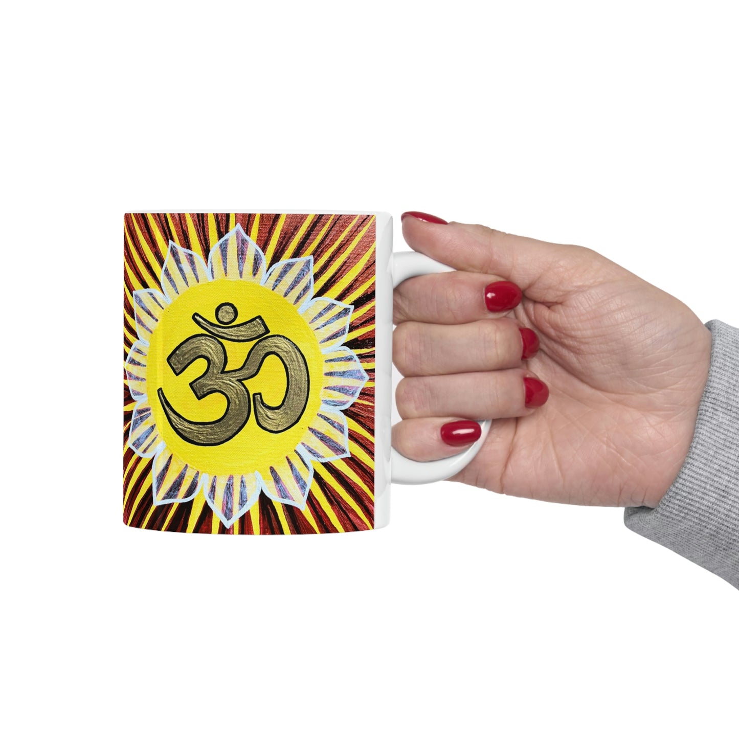 Gold Sunburst OM - Mug - Arjuna Rigby Art and Lifestyle Store