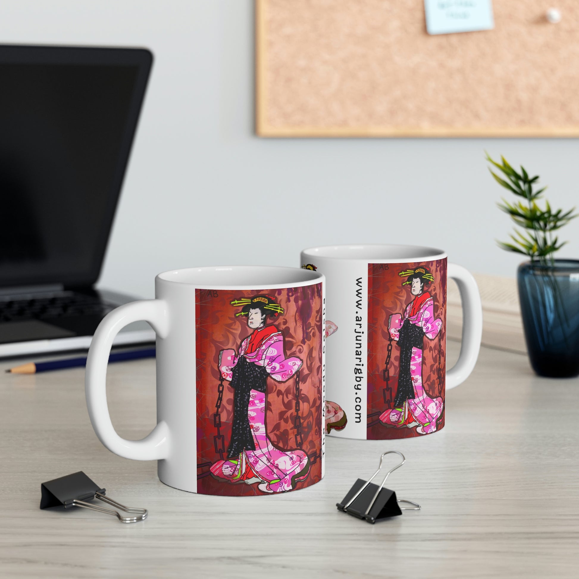 The Moody Geisha - Mug - Arjuna Rigby Art and Lifestyle Store