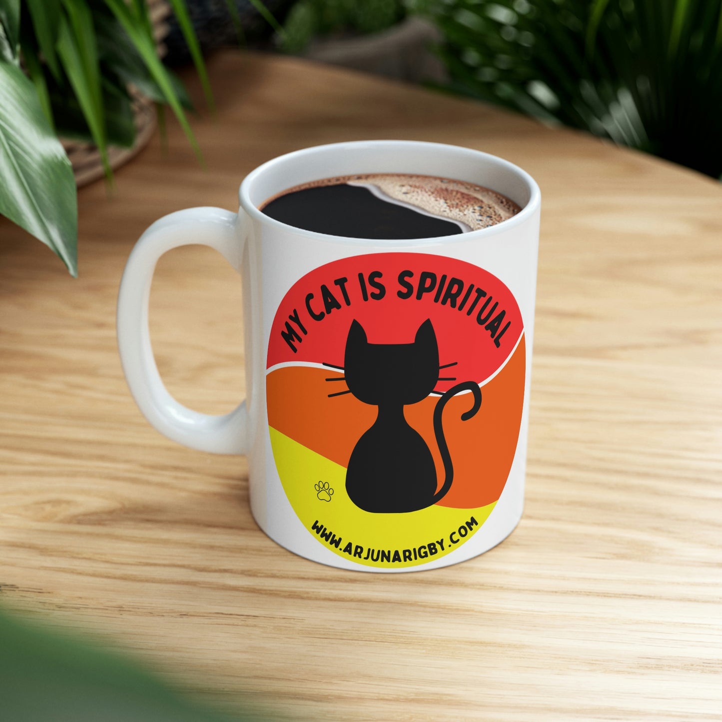 My Cat is Spiritual - Mug - Arjuna Rigby Art and Lifestyle Store