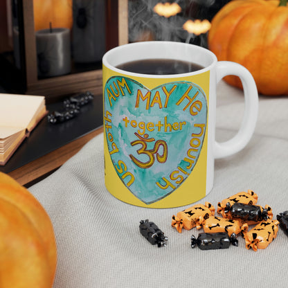 AUM May He Nourish Us Both Together - Mug - Arjuna Rigby Art and Lifestyle Store