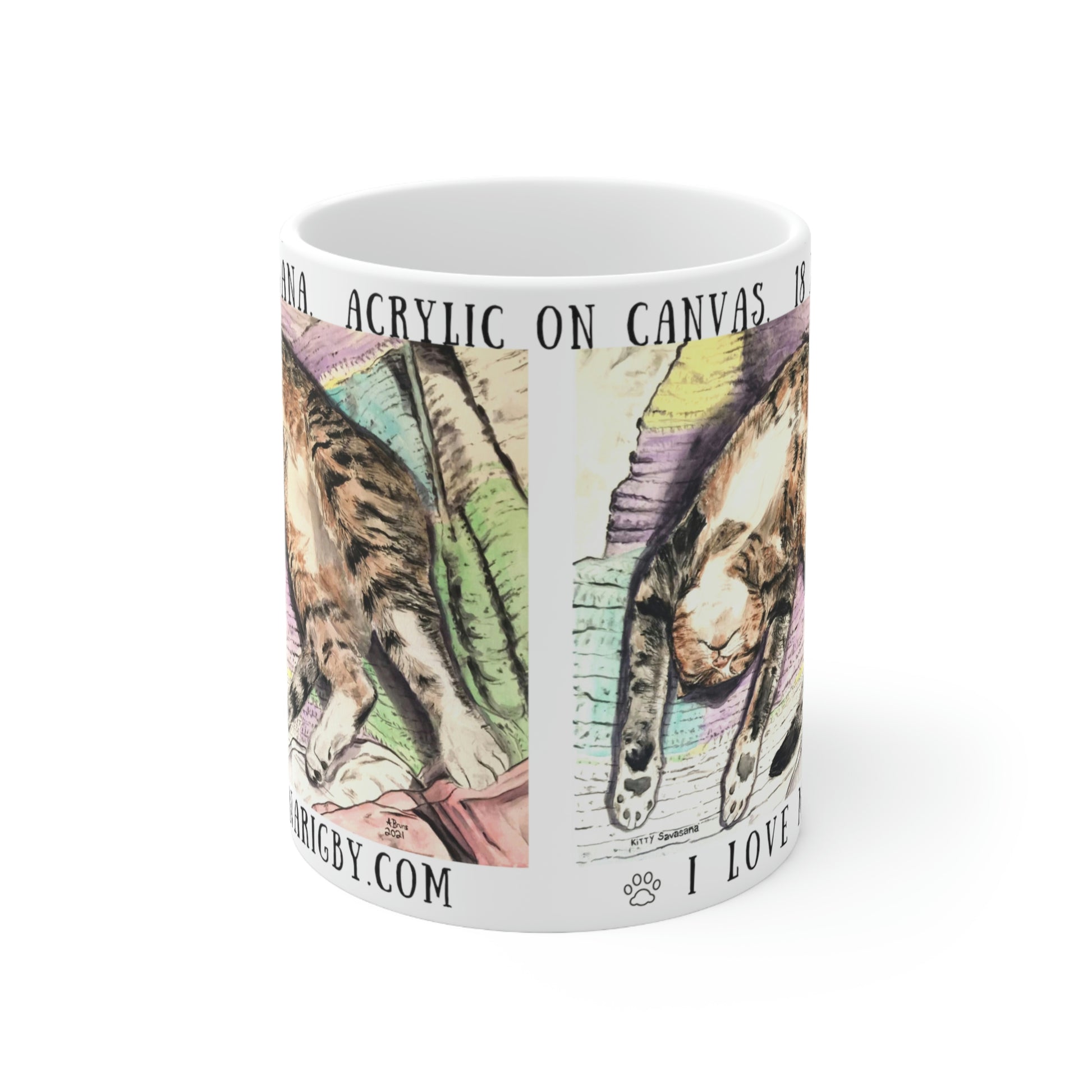 Kitty Savasana - Mug - Arjuna Rigby Art and Lifestyle Store