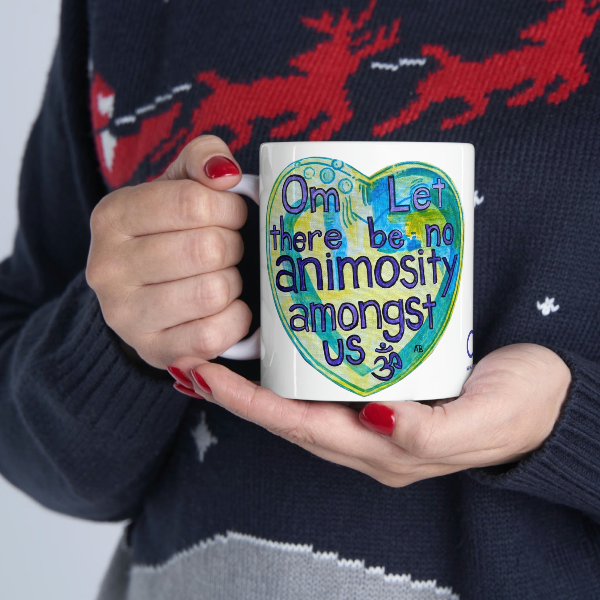 Om Let There Be No Animosity Amongst Us - Mug - Arjuna Rigby Art and Lifestyle Store